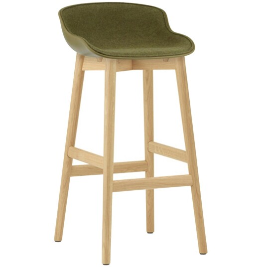 Normann Copenhagen Hyg Barstol 75 cm Polstret Front Olive / Eik