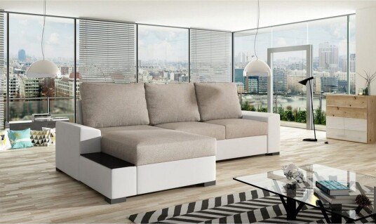Seksjon Eltap Negro 245x165x90 cm Dora 21 Soft 17 Beige Hvit Venstre