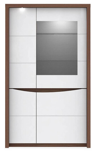 Vitrineskap Ajanel 94x159 cm Brun | Hvit Vitrineskap Ajanel 94x159 cm Brun | Hvit
