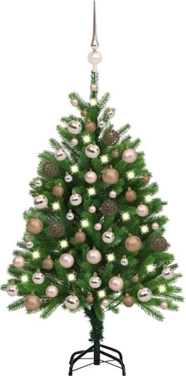 vidaXL Kunstig juletre med LED og kulesett 120 cm grønn vidaXL Kunstig juletre med LED og kulesett 120 cm grønn