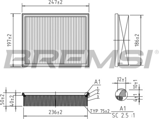 Luftfilter BREMSI FA1577