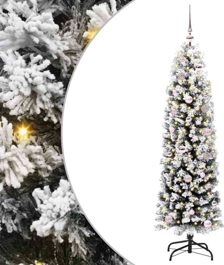 Kunstig juletre med 150 LED grønn 150 cm PVC og stål og plast Kunstig juletre med 150 LED grønn 150 cm PVC og stål og plast