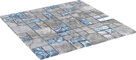 vidaXL Mosaikkflis 11 pcs Grå og Blå 50 x 50 cm Glass vidaXL Mosaikkflis 11 pcs Grå og Blå 50 x 50 cm Glass