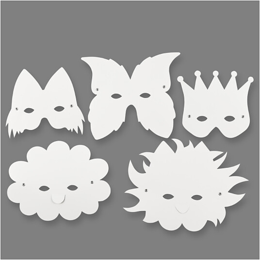 Creativ Company Masker Fantasimasker Hvit 5 Stk/1 Pk