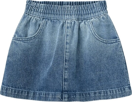 Copenhagen Colors Denim Skirt W. Block Spray   Blue   134