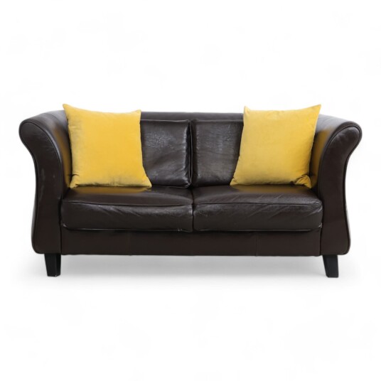 Annet Merke Nyrenset Brun 2-seter sofa i skinn