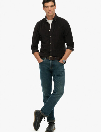 Superdry Classic Needle Cord Shirt - Black - XXXL