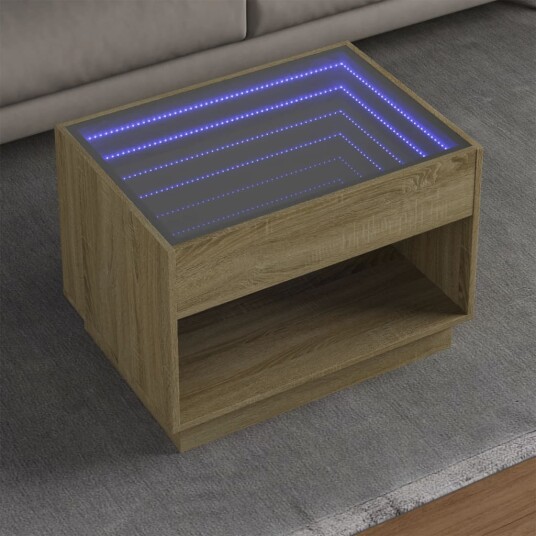 Salongbord med Infinity LED sonoma eik 70x50x50 cm 847660