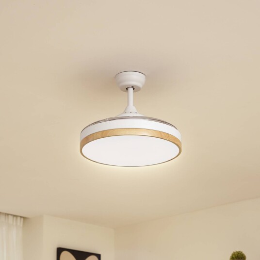 Lindby LED-takvifte Oras hvit likestrøm stillegående Ø 107 cm Lindby LED-takvifte Oras hvit likestrøm stillegående Ø 107 cm