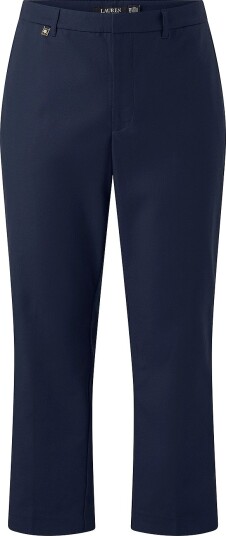 Lauren Ralph Lauren Curve   Bukser Stretch Dbl Ctn Pant   Blå
