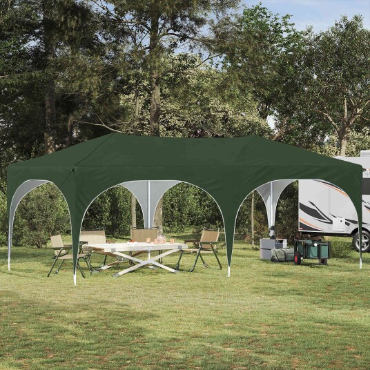 vidaXL Pop up Festtelt 575 x 288 x 245 cm Grønn Oxford Stoff