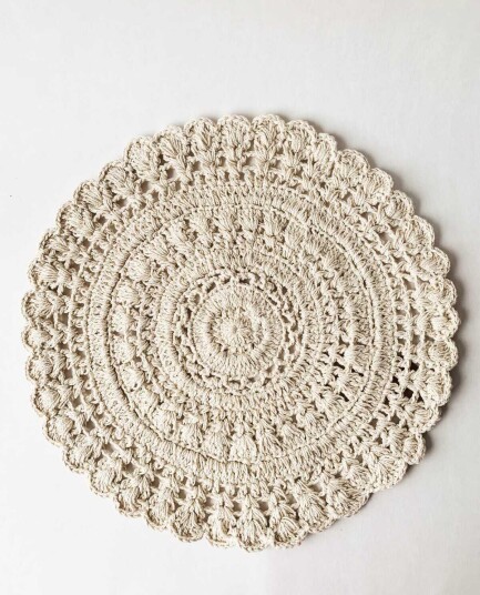 Trend Design Dekkebrikke Heklet Creme Ø35