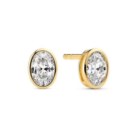 Sif Jakobs Jewellery Sardinien Ovale Earrings Gullfarge Hvit 7 mm