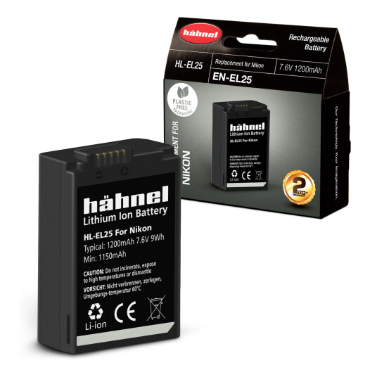 Hähnel Battery Nikon HL-EL25 Erstatter EN-EL25 Hähnel Battery Nikon HL-EL25 Erstatter EN-EL25
