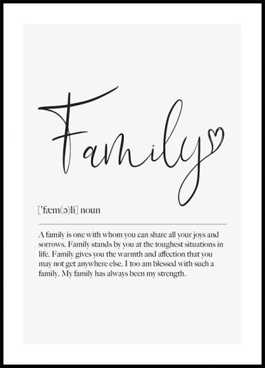 Family Definition Plakat Plakat / 100x150cm