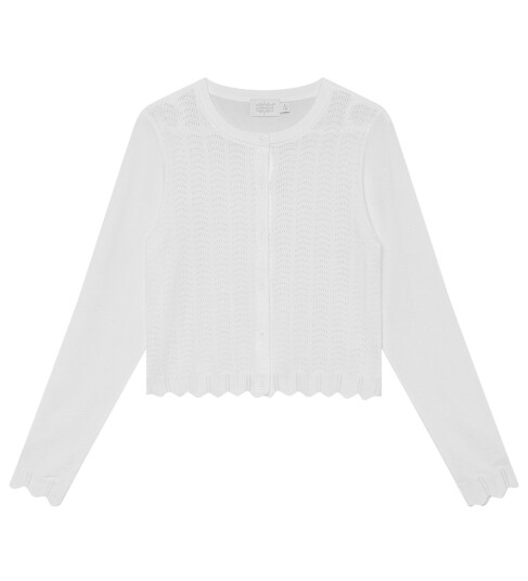 Creamie Cardigan Pointelle Cloud Creamie 11 år 146 Cardigan Hvit