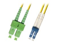 MicroConnect 0.5 m OS2 Nettverkskabel SC/APC til LC/UPC Dupleks Gul
