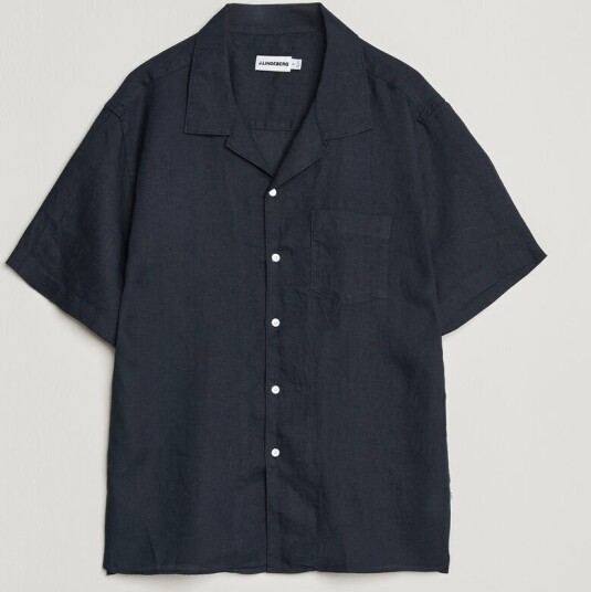 J.Lindeberg Elio Linen Short Sleeve Shirt Navy J.Lindeberg Elio Linen Short Sleeve Shirt Navy