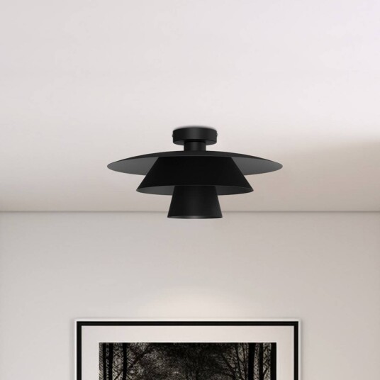 Taklampe Plato Luminex dimbar Sort Stue / spisestue Metall Moderne