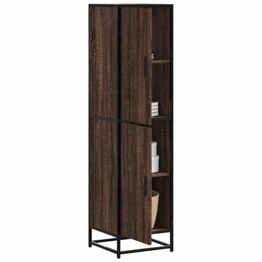 Highboard brun eik 35,5x35x139 cm konstruert tre og metall 8721102841170