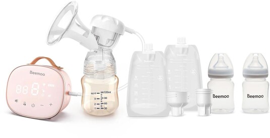 Beemoo Care Single Elektrisk Brystpumpe inkl. Brystmelkposer & Brystmelkflaske 180 ml 2-pack Beemoo Care Single Elektrisk Brystpumpe inkl. Brystmelkposer & Brystmelkflaske 180 ml 2-pack