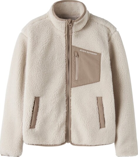 Name It Fleecejakke   NmnMattia   Moonbeam   Name It   4 år (104)   Fleecejakke Beige Brun Hvit