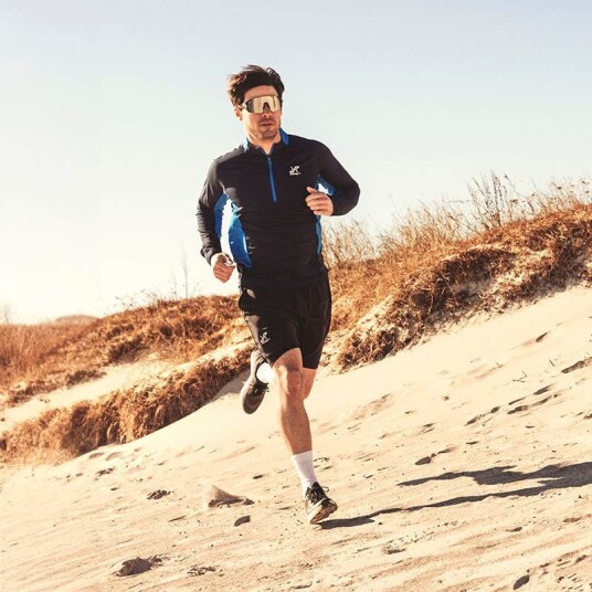 Revolutionrace Herre Overdeler Langermede skjorter Force Light Half zip Top Herre Navy/Imperial Blue S