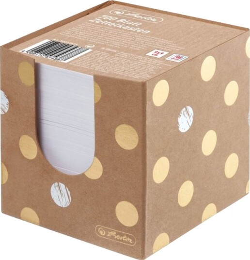 Herlitz Notatboks Pure Glam 90 X 90 Mm Brun Påtrykt Prikker Laget Av Kraftpapp Trefritt Papir 1 Stk 50021819