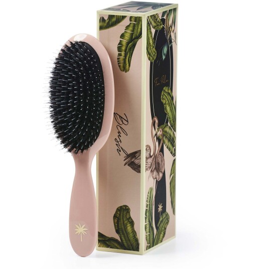 Fan Palm Blush Rose w/Glitter Medium Hair Brush