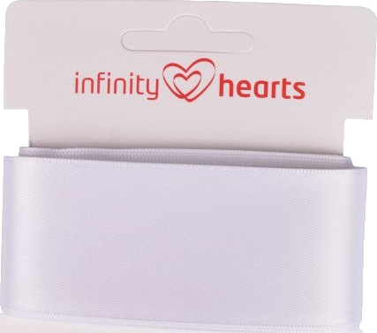 Infinity Hearts Satengbånd Dobbeltsidig 38mm 029 Hvit 5m Infinity Hearts Satengbånd Dobbeltsidig 38mm 029 Hvit 5m