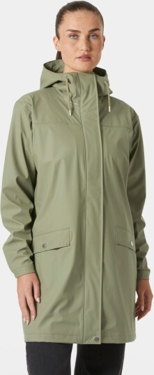 Helly Hansen Dame Moss Vanntett Regn Frakk Grønn M Helly Hansen Dame Moss Vanntett Regn Frakk Grønn M