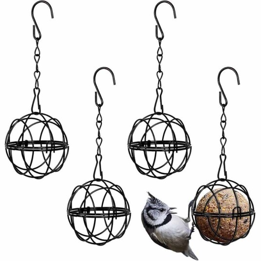 INF Sett med 4 hengende fuglematere for utendørs bruk Sort0 INF Sett med 4 hengende fuglematere for utendørs bruk Sort0