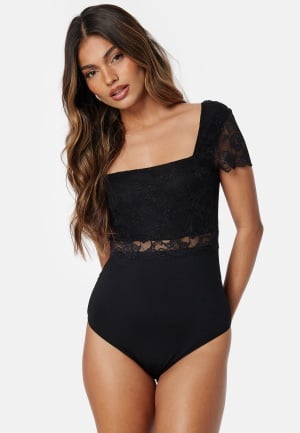 Pieces Sicca Square Bodystocking Black M