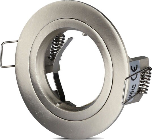 V Tac GU10 innfellingsspot   Satin nikkel rund aluminium hull: Ø7,3 cm mål: Ø8,1 cm