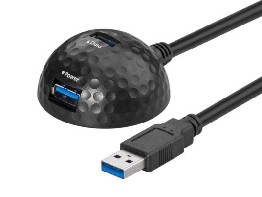 Bordstativ USB 5 Gb/s, 2 porter, 1,5 m