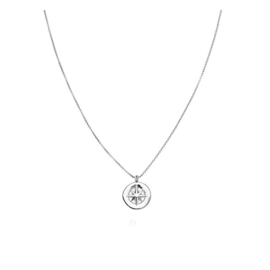 Small Compass Necklace Rustfritt stål 45-50 cm