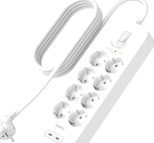 Belkin SurgePlus Grenuttak med USB-porter 8-uttak Belkin SurgePlus Grenuttak med USB-porter 8-uttak