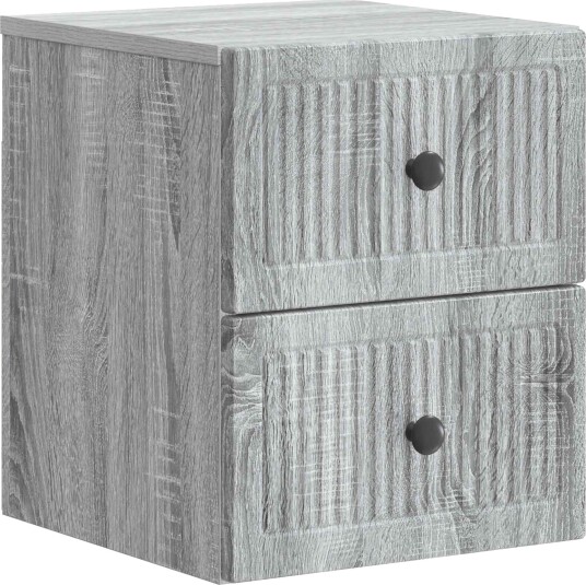  Vegghengt Nattbord Grå sonoma 33 x 34,5 x 40 cm Konstruert tre