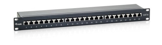 Utstyr 326424 Rj-45 Guld Cat6 Sort Reolmontering 1U