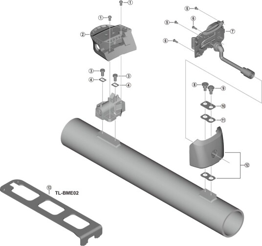 Shimano Steps øvre del 250mm til montering av batteriholder modell BM-E8016 Shimano Steps øvre del 250mm til montering av batteriholder modell BM-E8016