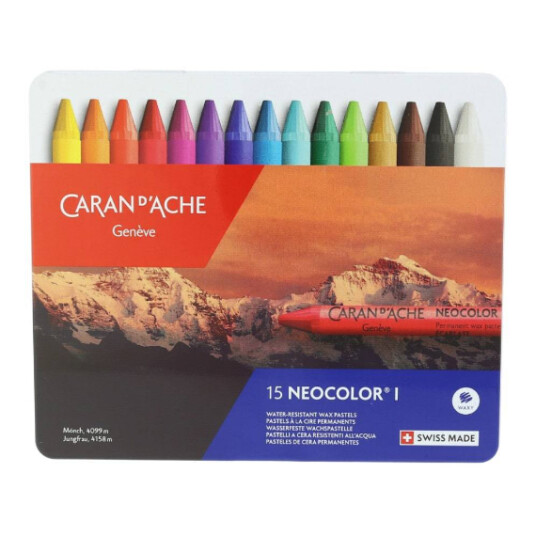 Caran d'Ache Neocolor I Voks pasteller 15 Vokspasteller