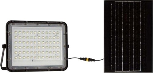 V Tac 15W Solcelle lyskaster LED IP65 sort inkl. solcelle fjernkontroll innebygd batteri Kulør : Nøytral