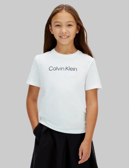 Calvin Klein Inst. Logo Ss T-Shirt White 128 Calvin Klein Inst. Logo Ss T-Shirt White 128