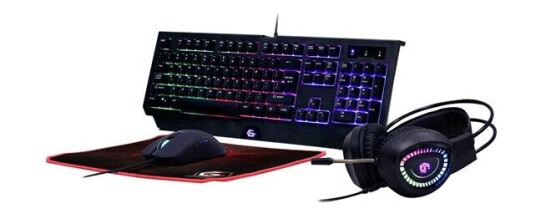 Gembird Gaming Phantom Tastatursett med Mus, Hodetelefoner og Musematte - Svart - USB Gembird Gaming Phantom Tastatursett med Mus, Hodetelefoner og Musematte - Svart - USB