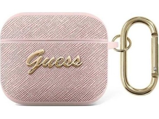 Guess Gua3sasmp Airpods 3 Cover Różowy/Pink Saffiano Script Metal Collection