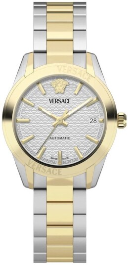 Versace Dameklokke VESCA0424 Greca Hvit/Gulltonet stål Ø35 mm