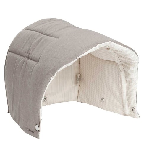 Copenhagen Colors Multifunksjonell Kalesje for Babylift Dark Grey Solid w. Creme Stripe