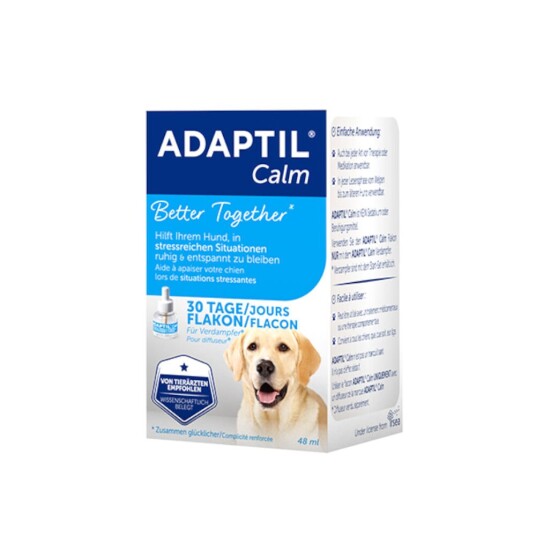 Adaptil ® Calm Start-Sett Fordamper + Flaske 48 ml 48 ml Calm Etterfylling (Uten Diffusor) Adaptil ® Calm Start-Sett Fordamper + Flaske 48 ml 48 ml Calm Etterfylling (Uten Diffusor)