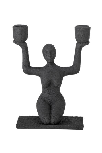 Bloomingville Lucie Lysestake i svart polyresin - 23 cm yoga-design