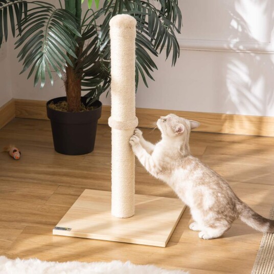Ripestolpe For Katter Med Ball 60Cm Beige/Eik